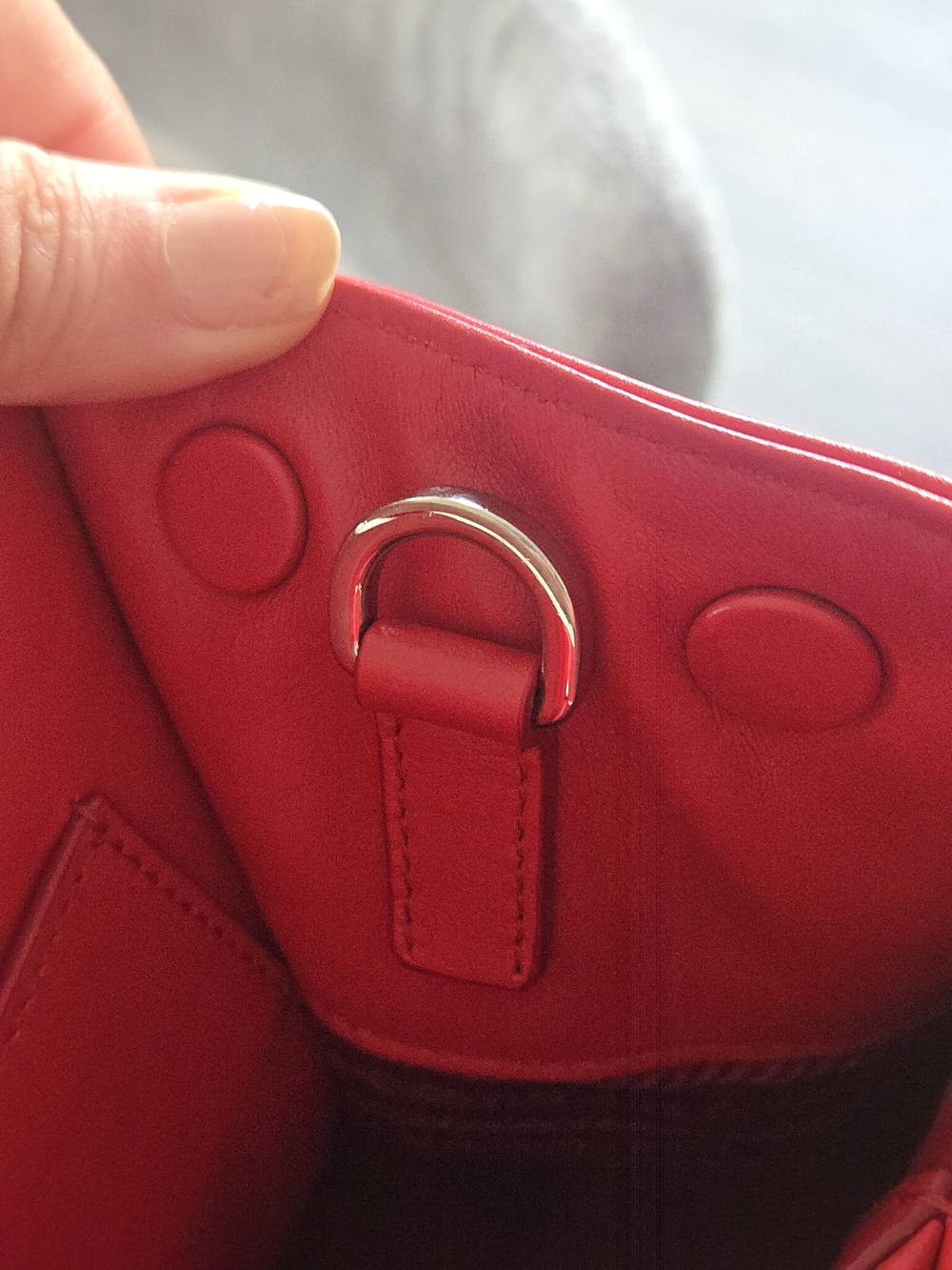 Prada Diagramme Convertible Tote – Red Calfskin Leather - Picture 15 of 17